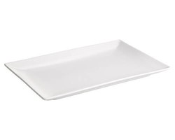 Bandeja / Fuente gres acabado mate color blanco 30x15x2 cm colección Stoneware Blanco