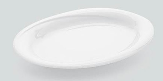 Bandeja / fuente oval de porcelana reforzada color blanco 39 cm colección X-Tanbul