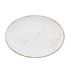 Bandeja / Fuente oval porcelana vitrificada color Blanco