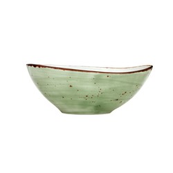 Bol oval 16,5x13 cm porcelana vitrificada color verde