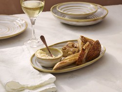 Plato Azores costa color blanco Stoneware Vitrificado