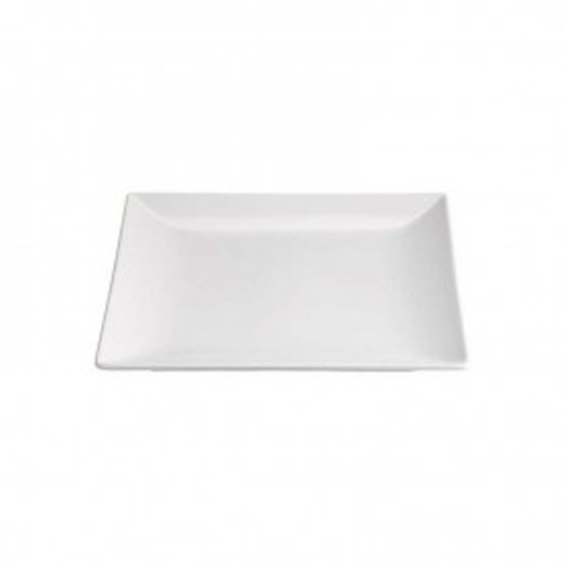 Plato cuadrado gres acabado mate color blanco 18x18x1,7 cm colección Stoneware Blanco