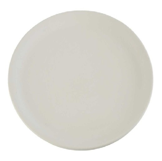 Plato llano de gres cerámico no poroso color blanco Ø25 cm colección Sensitive Blanco