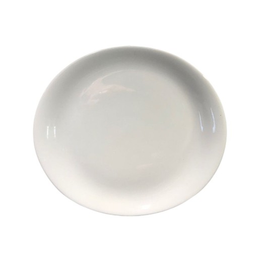 Plato llano oval postre porcelana Fine China  color crema 21 cm colección Elipse