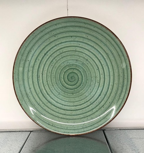 Plato llano presentación sin ala de porcelana reforzada color verde Ø30 cm colección EO Green