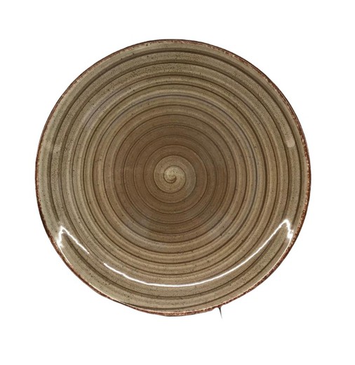 Plato llano sin ala de porcelana reforzada color marrón Ø21 cm colección EO Terra