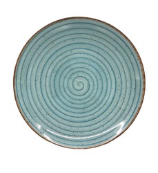 Plato llano sin ala de porcelana reforzada color turquesa Ø23 cm colección EO Turquesa