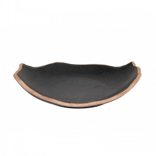 Plato oval stoneware con forma rústica 24x19x5 cm  colección Sucro