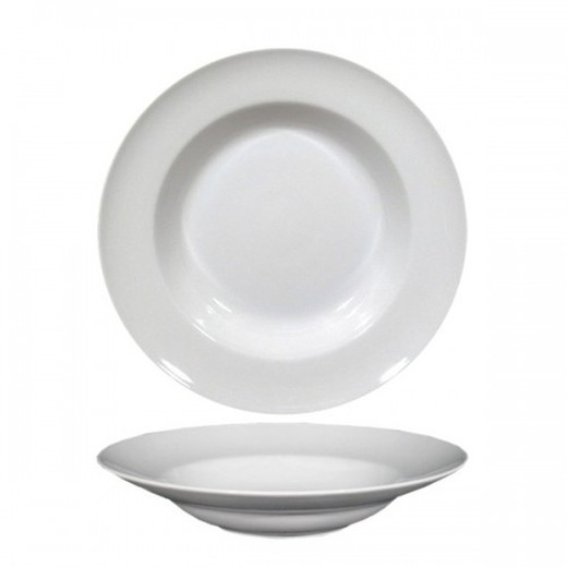 Plato pasta de porcelana reforzada color blanco Ø26 cm colección Reno