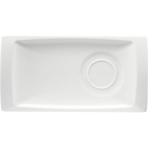 Bandeja / fuente café porcelana color blanco 18x9 cm colección Góndola