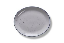 Bandeja / fuente oval color blanco con borde azul 31x25,5 cm colección Dots Nube