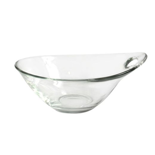 Bol con asa de vidrio color transparente 14 cm colección Práctica