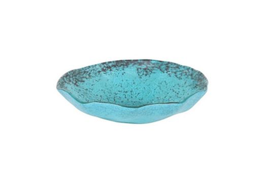 Bol hondo de vindrio color turquesa Ø20x6 cm colección Murano Turquesa