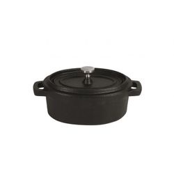 Cacerola oval con tapa MINI negra hierro fundido