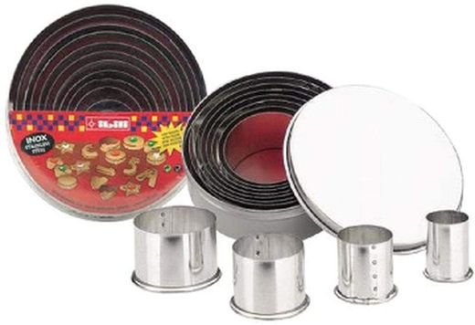 Cortapastas Inox Redondo Liso Set 11 piezas