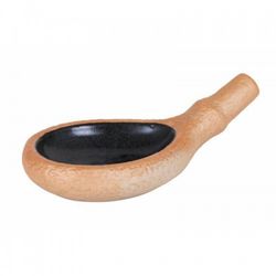 Plato con asa stoneware con forma rústica 31x17x5 cm colección Sucro