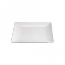 Plato cuadrado gres acabado mate color blanco 24x24x2,5 cm colección Stoneware Blanco