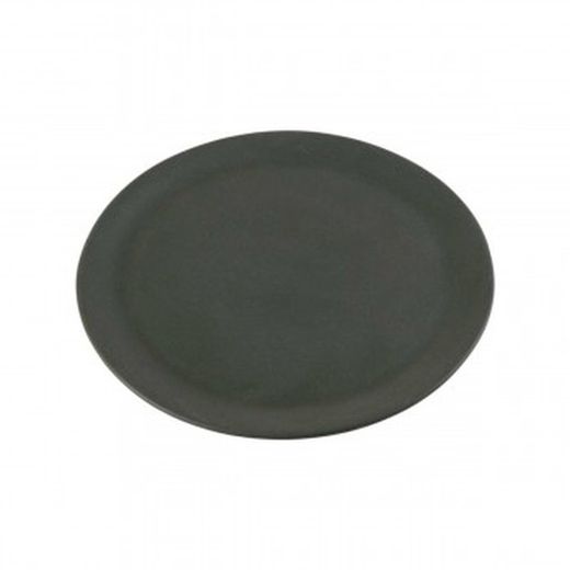 Plato llano de gres cerámico no poroso color negro Ø25 cm colección Sensitive Negro