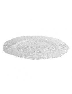 Plato llano de vidrio color transparente con ala Ø32 cm colección Centuy