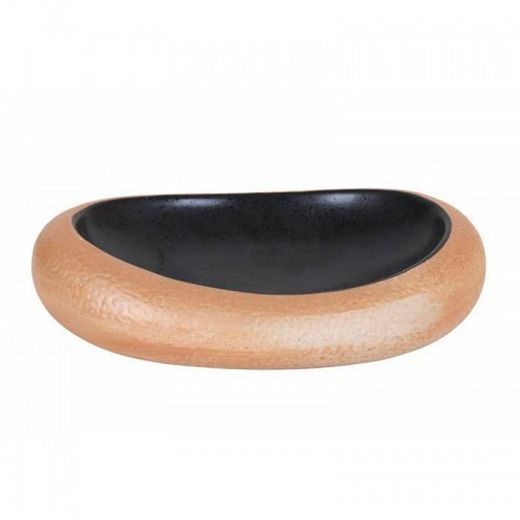Plato oval stoneware con forma rústica 37x20x6 cm  colección Sucro